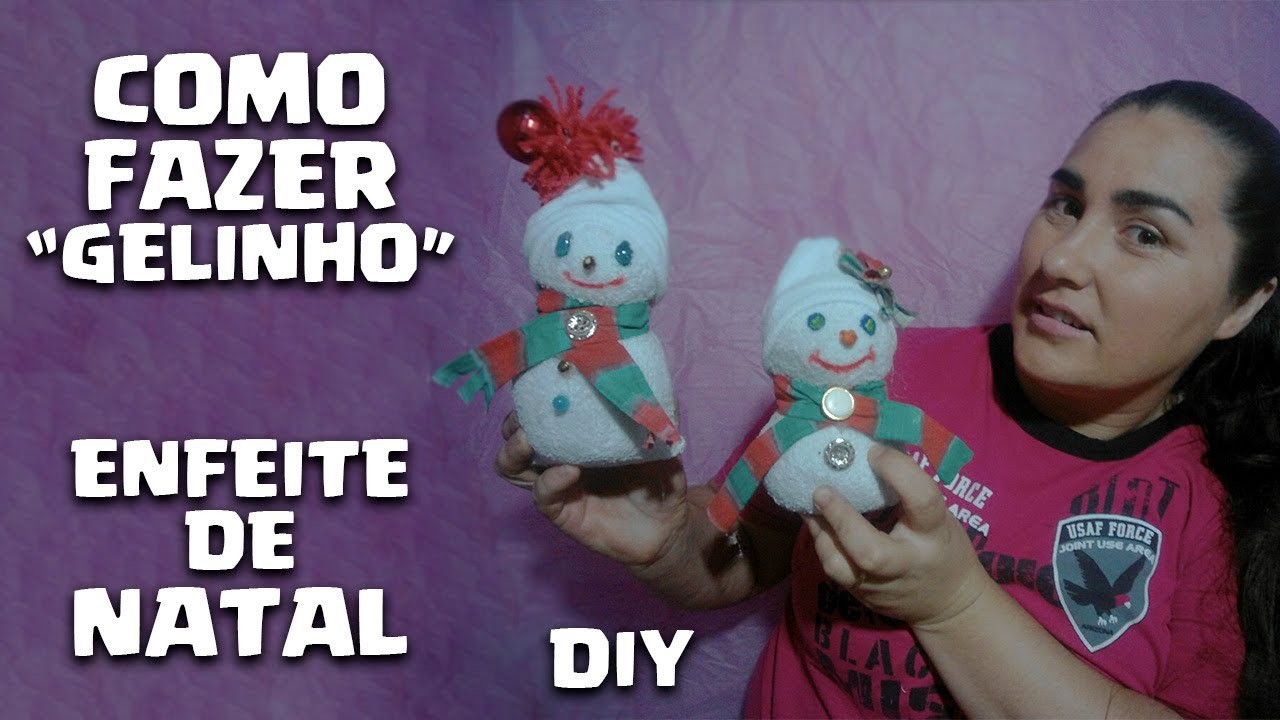 Como Fazer Gelinho de Natal (Boneco de Neve) - Artesanato Para Natal