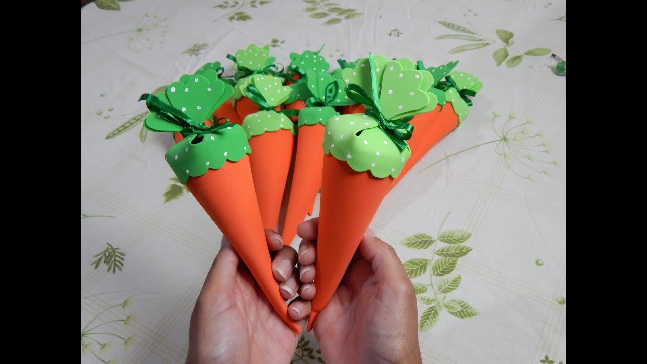 DIY: Cenoura em EVA porta docinho - Tema fazendinha