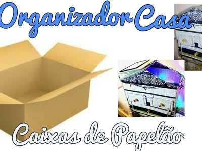 DIY - COMO FAZER ORGANIZADOR COM CAIXA DE PAPELÃO E PAPEL DE PRESENTE