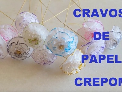 DIY - CRAVOS DE PAPEL CREPOM - FLORES LINDAS E DELICADAS (Carnation Flowers)