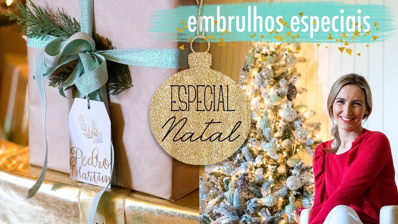 DIY | Embrulhos personalizados e Árvore de Natal | Série #NATAL2017 Menta Dourada