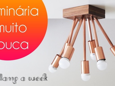 DIY Luminária hastes de cobre e madeira | one lamp a week #51