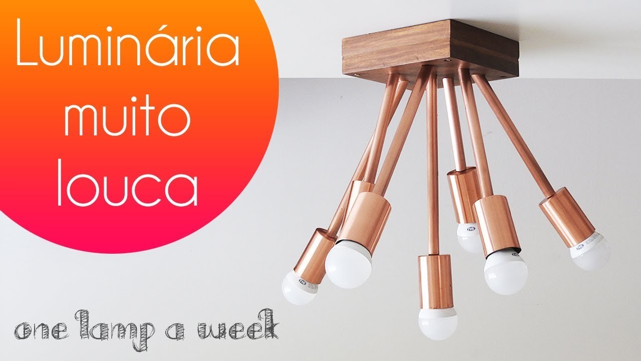 DIY Luminária hastes de cobre e madeira | one lamp a week #51