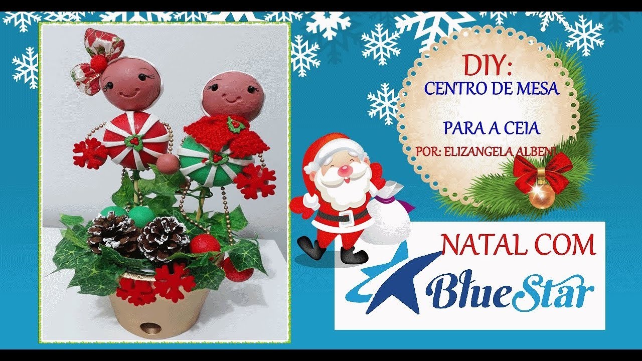 Diy: Natal centro de mesa  - Projeto Blue Star