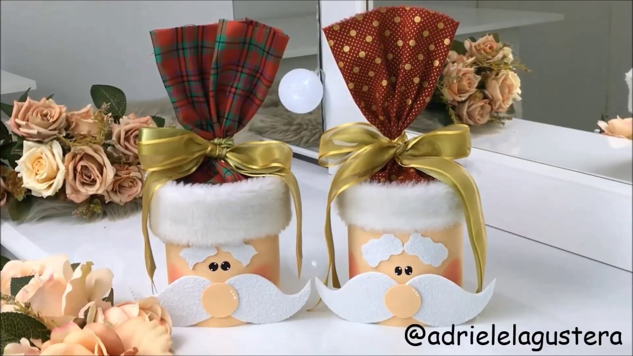 DIY- Reutilizando lata de leite: Papai Noel