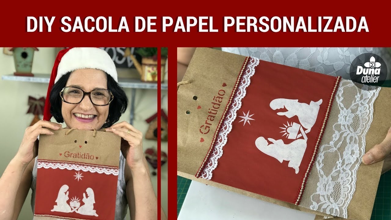 DIY SACOLA DE PAPEL PERSONALIZADA | Pintando Com o ❤ #94 | TÂNIA MARQUATO