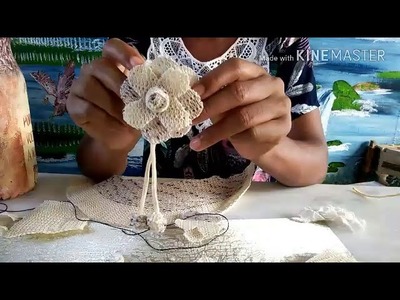Flor  feita  com  Chapéu para decorar seu artesanato.