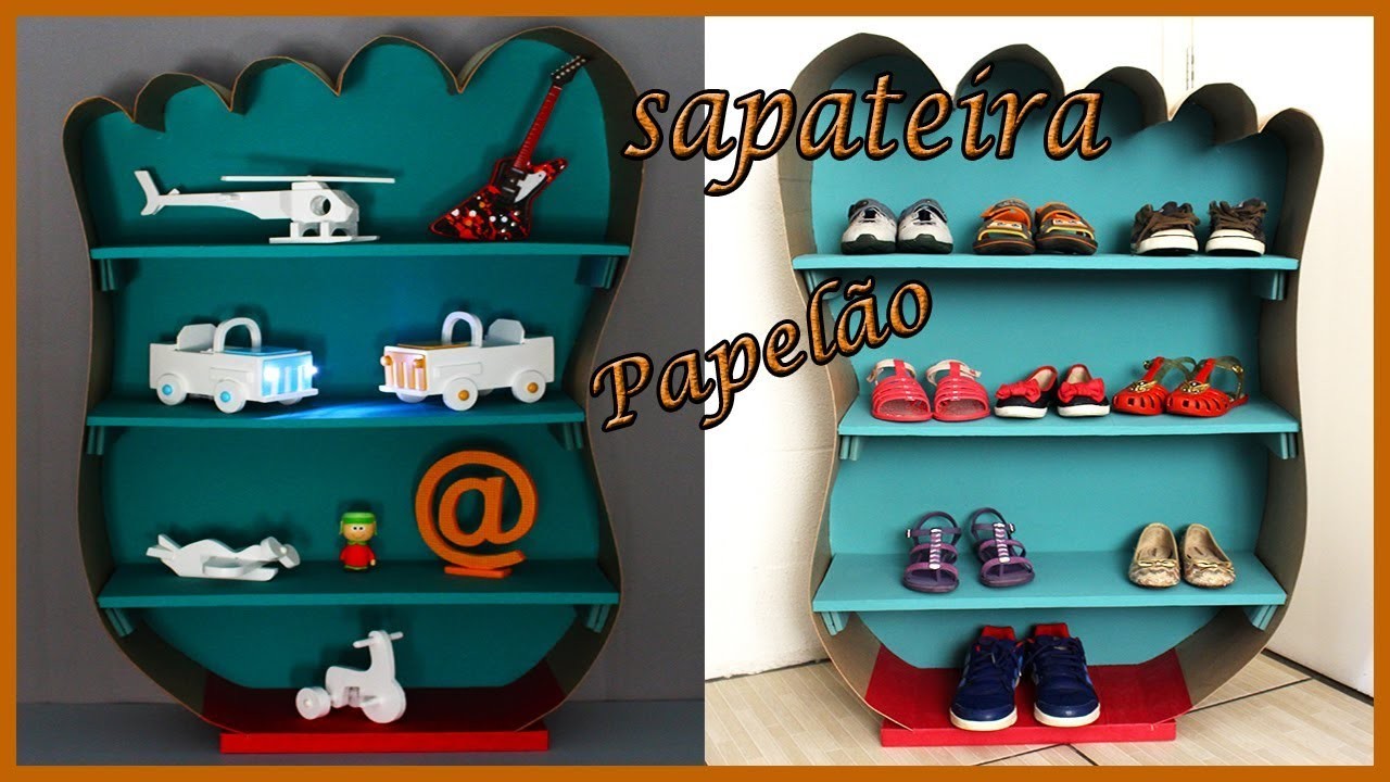 Sapateira Infantil De Papelão-DIY móveis de Papelão