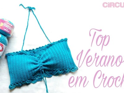 Top Cropped Crochê fio Verano. Crochet croptop