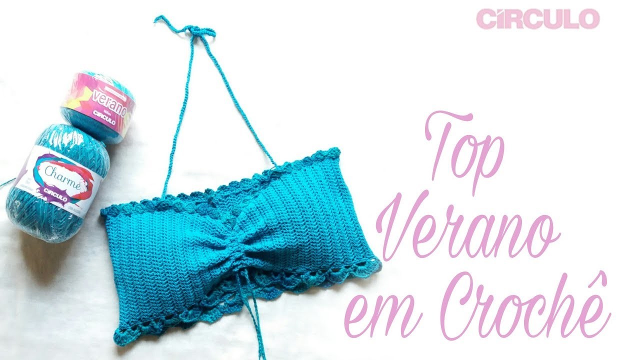 Top Cropped Crochê fio Verano. Crochet croptop