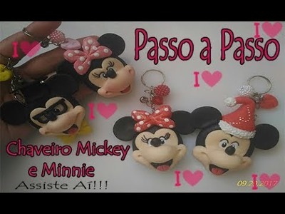 Chaveiro Mickey e Minnie - Biscuit Arte