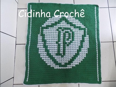 Cidinha Crochê : Tapete Do Palmeiras Em Croche -Passo A Passo-Parte 2.2