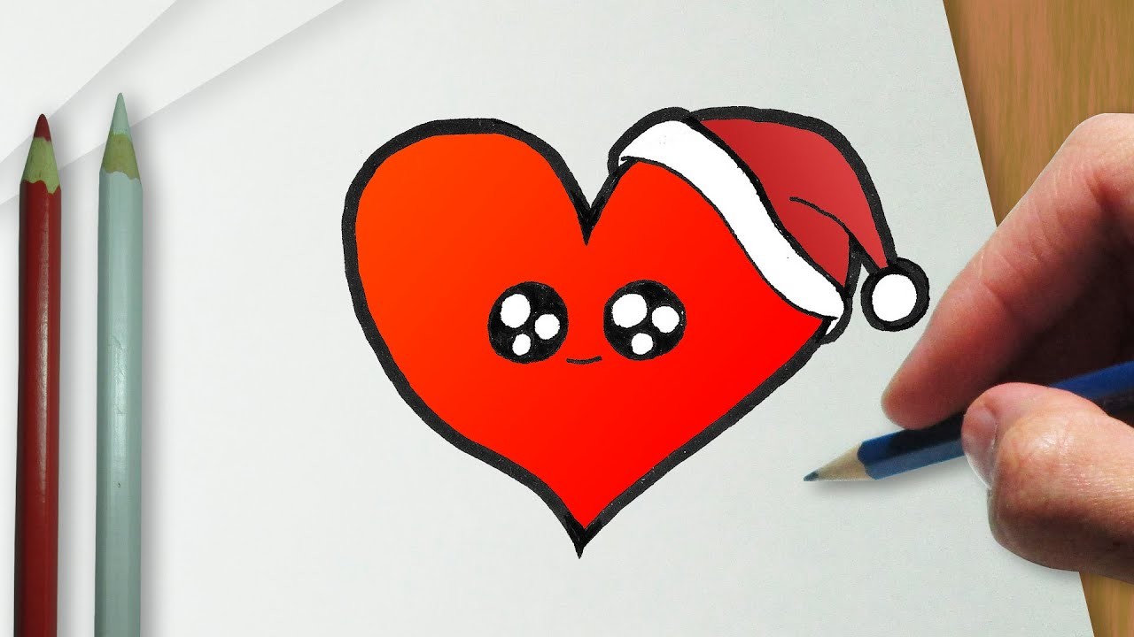 Como desenhar um coração de Natal