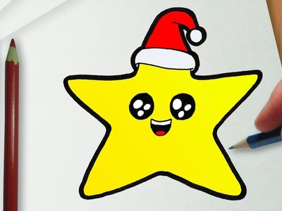 Como desenhar uma estrela de Natal fofa