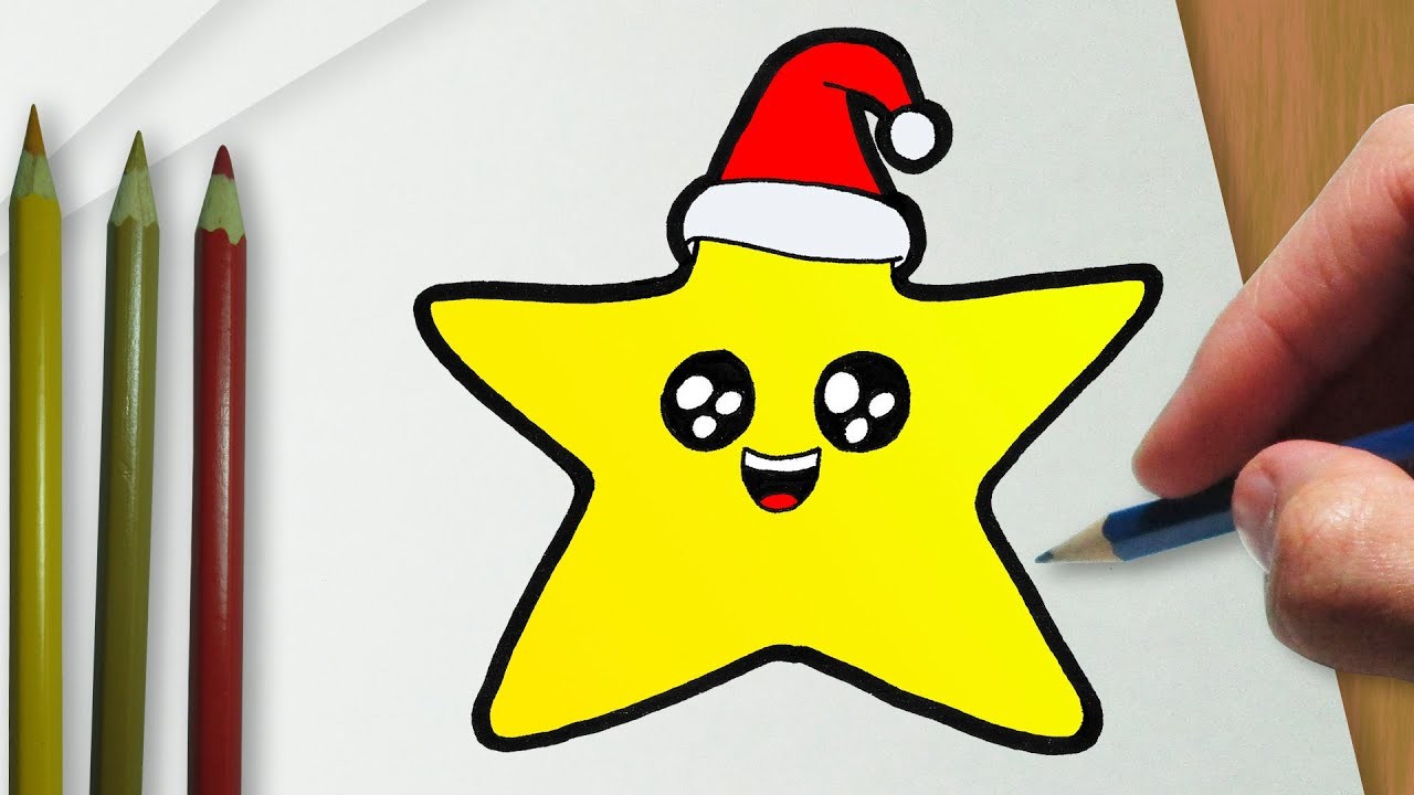Como desenhar uma estrela de Natal fofa