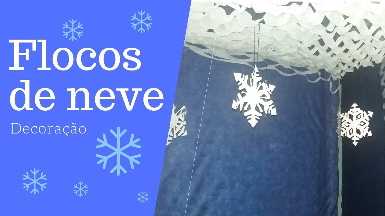 Como fazer flocos de neve com papel - decoração festa frozen