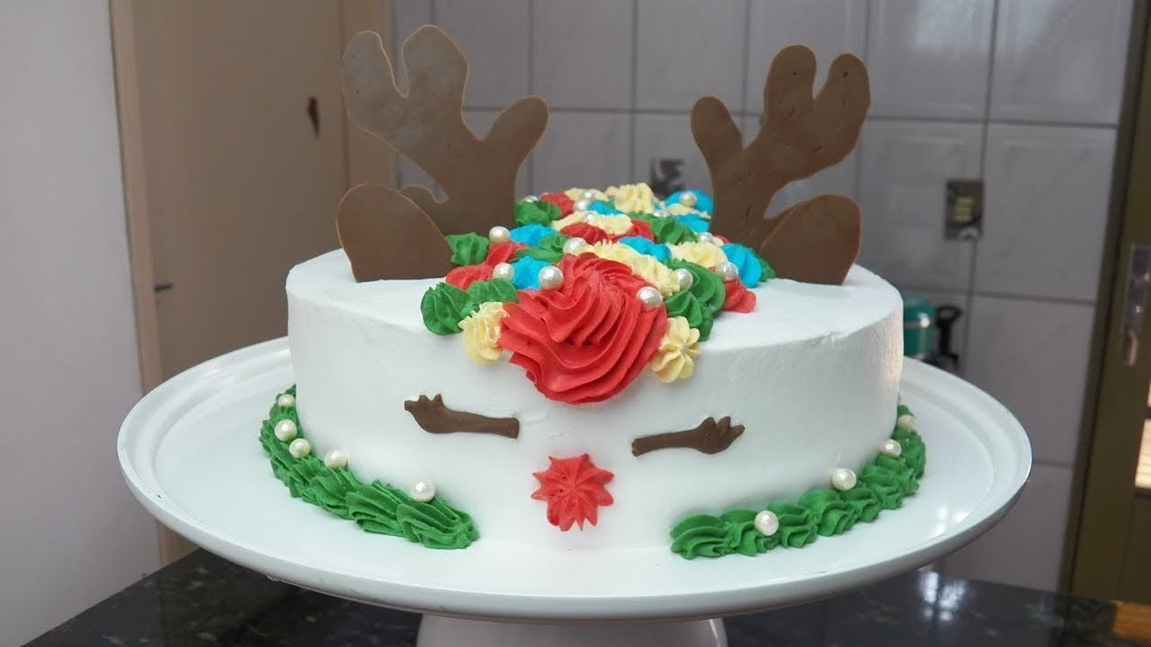 DECORAÇÃO BOLO RENA - ESPECIAL NATAL - Bru na Cozinha