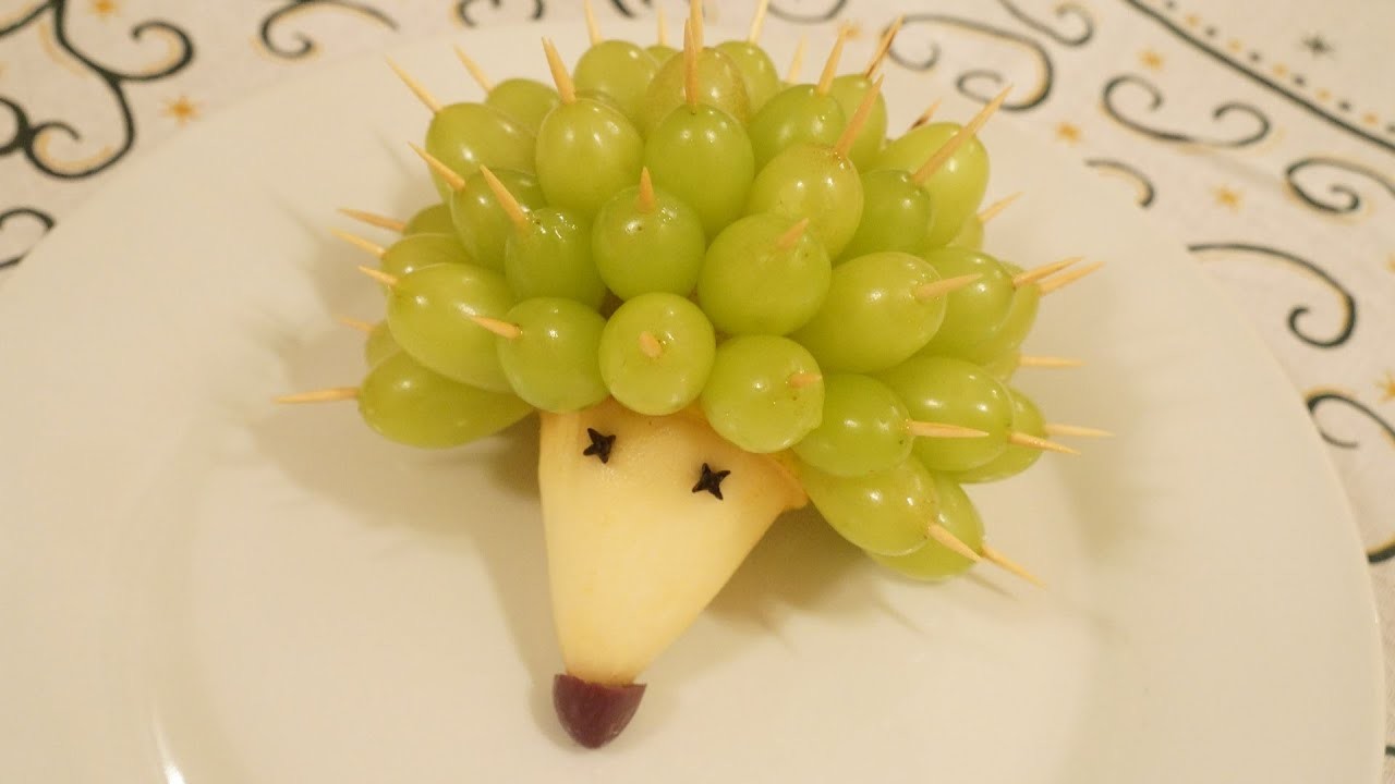 Decoração em frutas Porco espinho | Animal sculpture with fruits