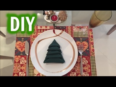 Decore sua linda mesa de Natal com guardanapo de pano I Idéias DIY I Monique Leite