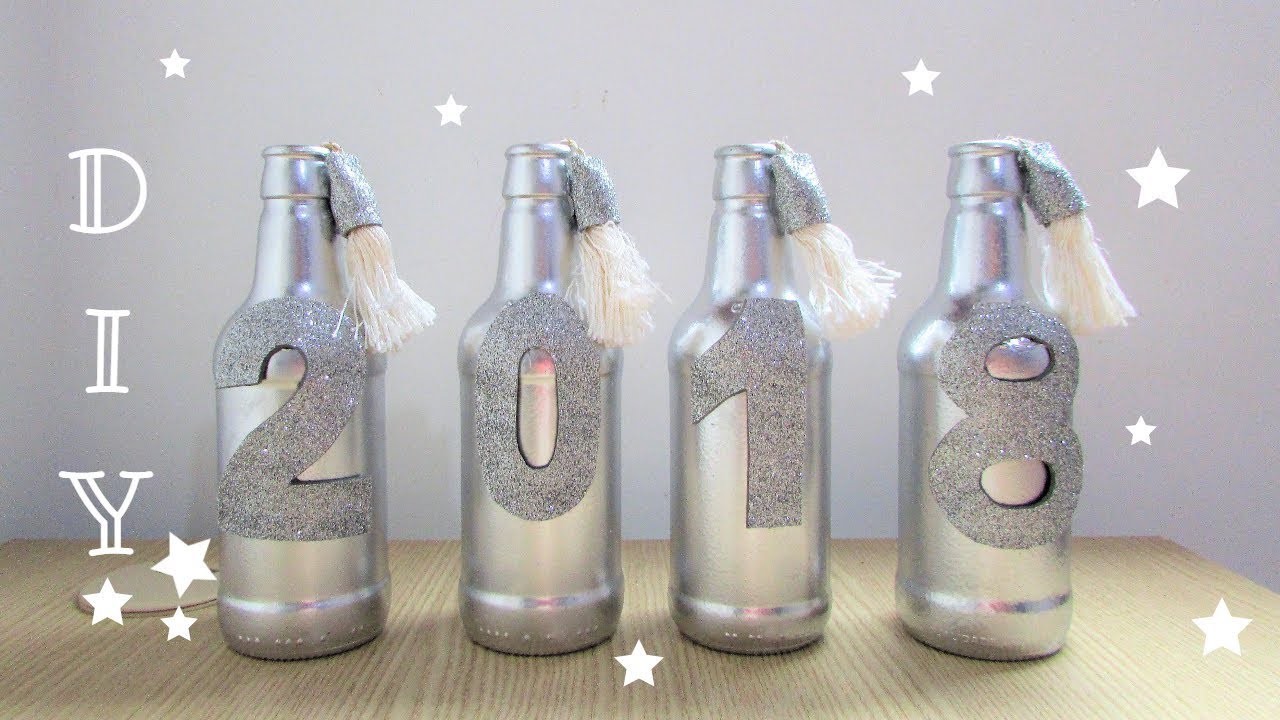 DIY Decoração de Ano Novo #2 | garrafas decoradas 2018