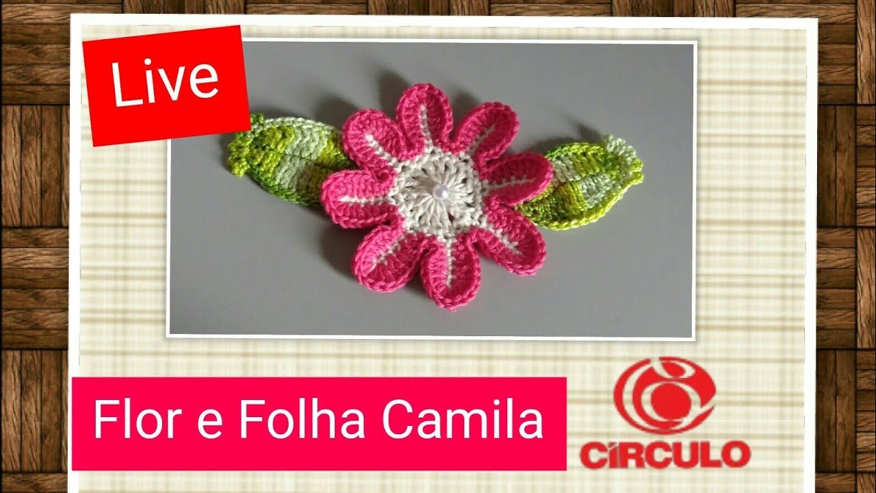 Live: Vamos Aprender a Flor e a Folha Camila Em Crochê ????