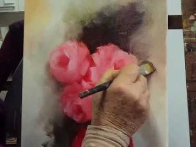Pintura de rosas em tela (1ª parte)