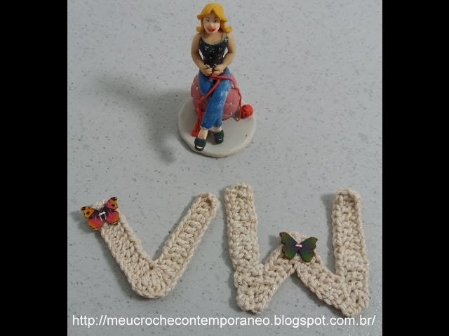 Projeto Alfabeto em Crochê:  V, W