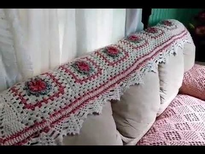 Vídeo aula de como fazer capa de sofá em crochê.