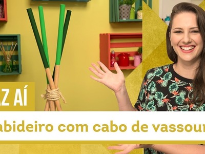 Cabideiro com cabo de vassoura - DIY com Karla Amadori - CASA DE VERDADE