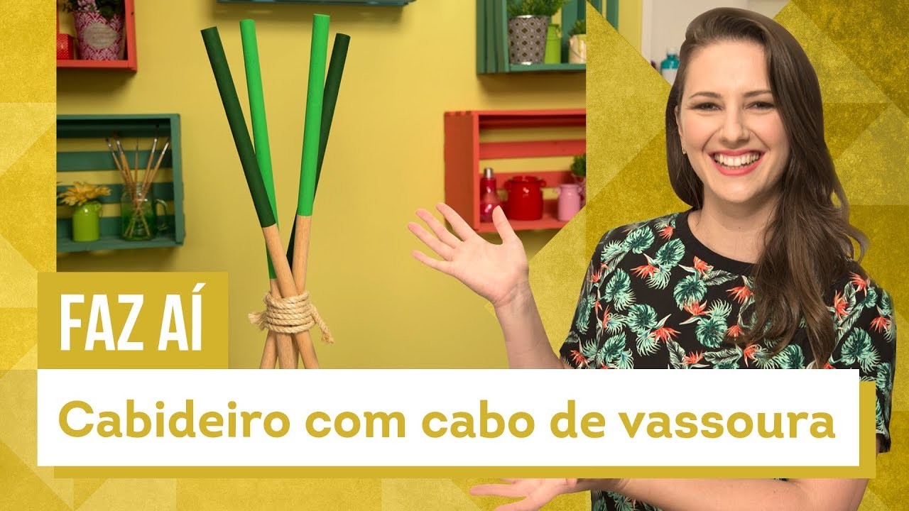 Cabideiro com cabo de vassoura - DIY com Karla Amadori - CASA DE VERDADE