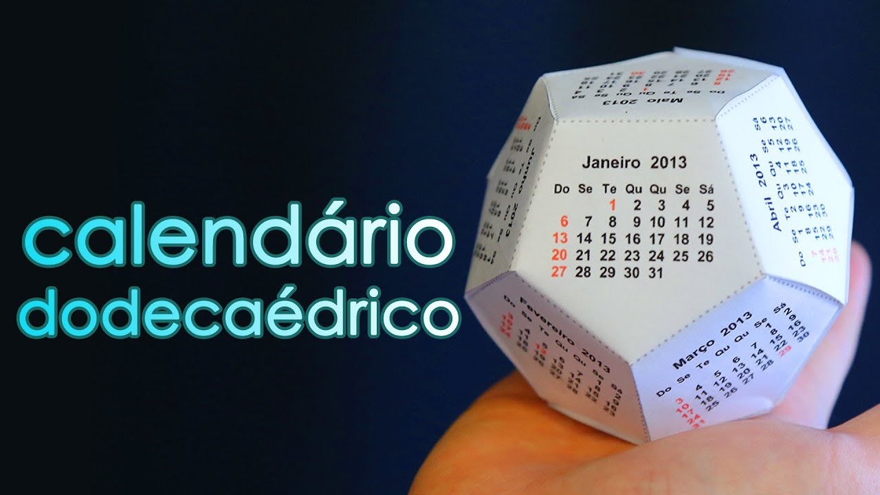 Como fazer um calendário 3D de 12 pentágonos (calendário dodecaédrico)