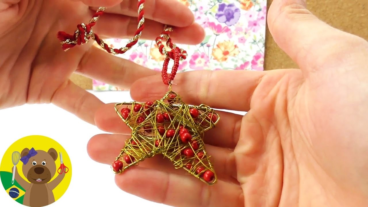 Estrela decorativa com arame e miçangas | Projeto rápido e fácil