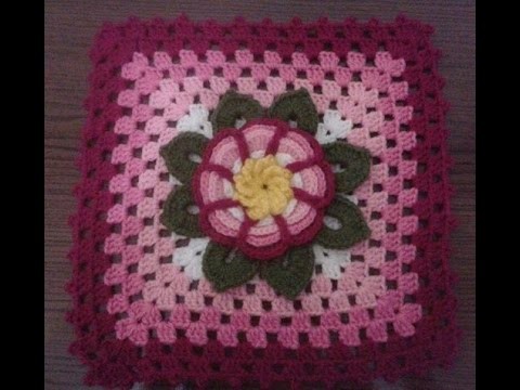 Granny square com flor aula completa