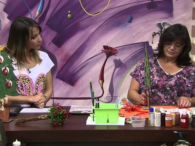Mulher.com 12.12.2014 - Arvore de natal pintura em MDF por Cleo Squarizi Parte 2