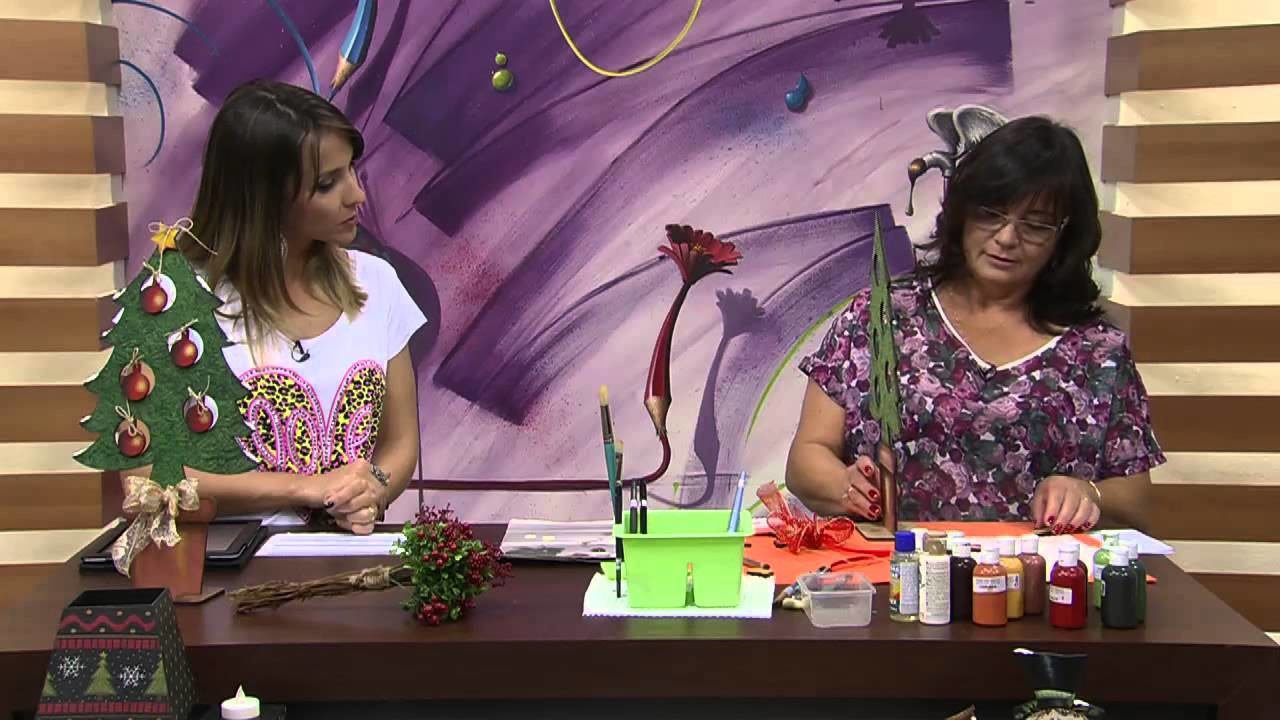 Mulher.com 12.12.2014 - Arvore de natal pintura em MDF por Cleo Squarizi Parte 2