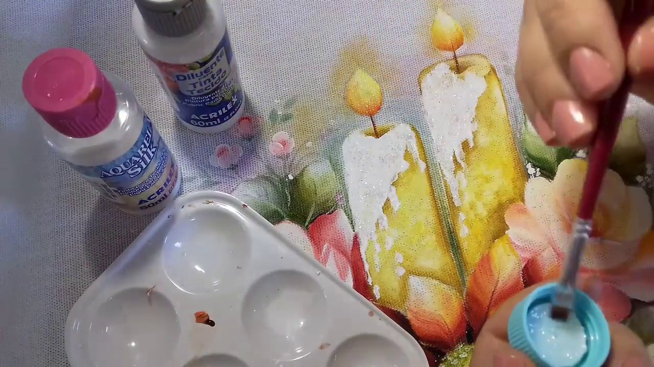 Pintura em tecido. Aprenda Pintar Vela de Natal