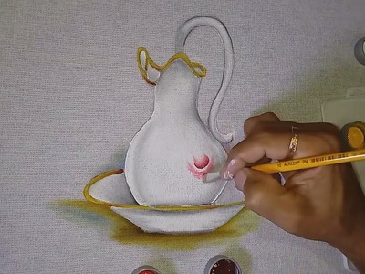 Roberto Ferreira - Aprenda a pintar Jarra de Porcelana e acabamento Gestual