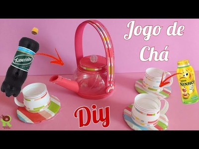 Xícara e Bule de GARRAFA PET - Jogo de chá | Feat Artesanato Maria Figueiredo