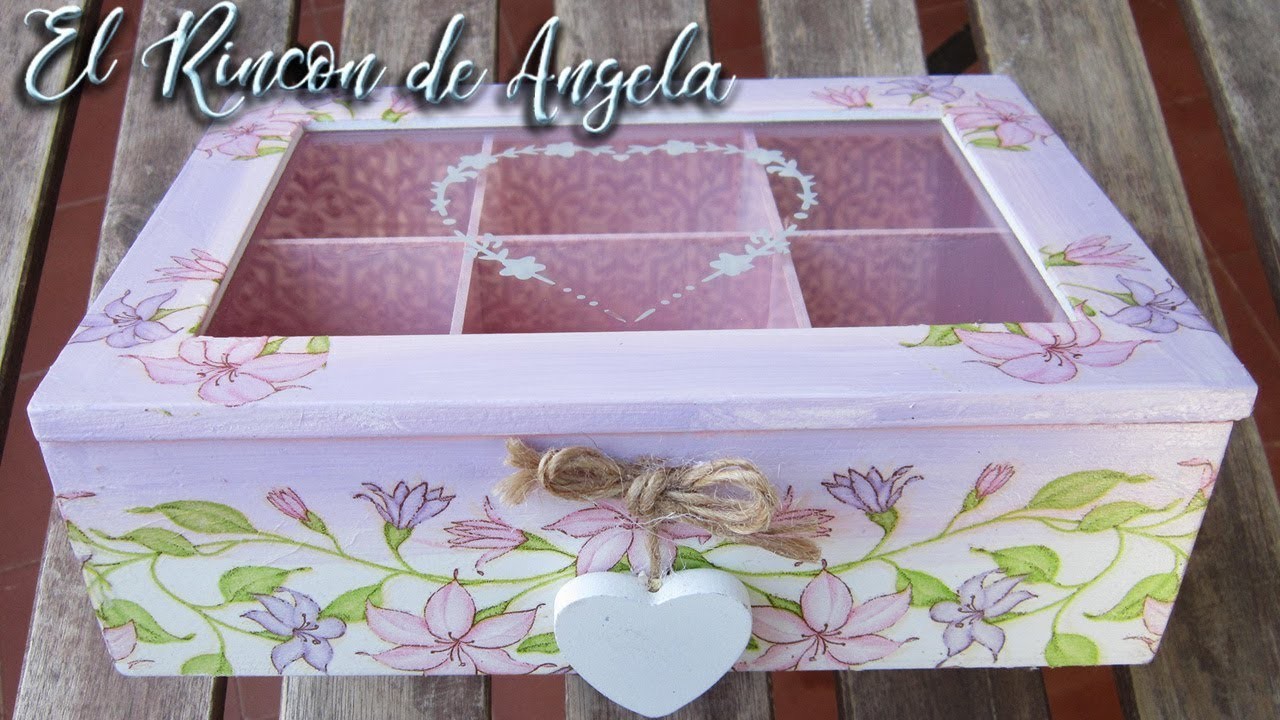 Caja de té decorada con decoupage estilo romantico-Diy manualidades