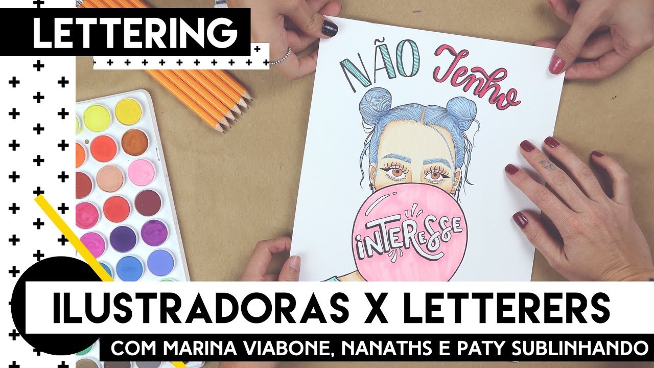 Collab de Lettering e Ilustração com Marina Viabone, Nanaths e Sublinhando | by Aline albino