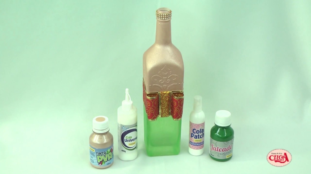 Como decorar uma garrafa com jateado e stencil | Alciana Rossi