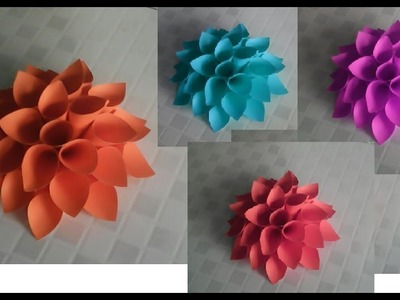 Flor de papel fácil,decoração,lembrancinha,reciclagem,paper flower dahlia, #artesanato