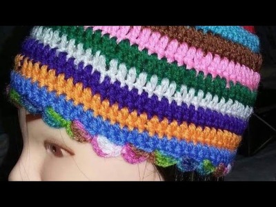 Gorro Multicolor a crochet. Parte 2