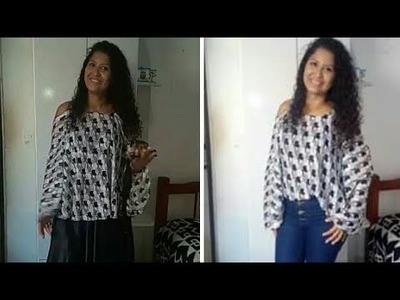 Saia Godê vira blusa sem costura.