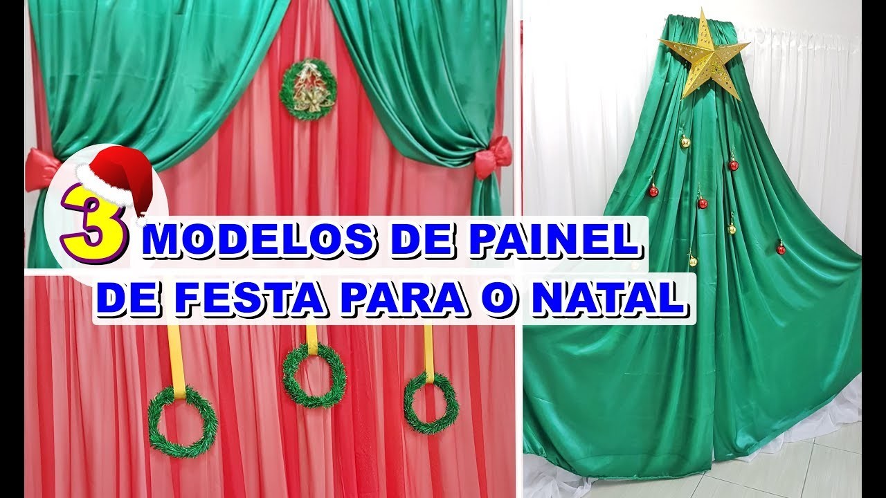 3 MODELOS DE PAINEL DE CORTINA PARA FESTA DE NATAL