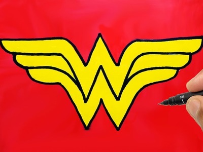Como Desenhar o Logo da Mulher Maravilha, Super Heróis, COLORINDO E DESENHANDO