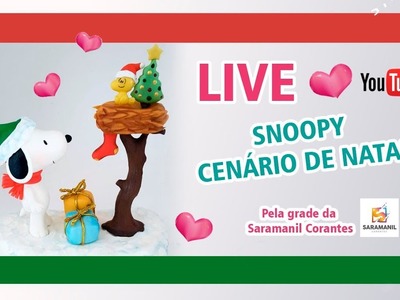 LIVE - Enfeite de Natal Cenário do Snoopy. Saramanil Corantes