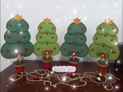 Mini árvore de Natal de Eva.Muito fácil de fazer.