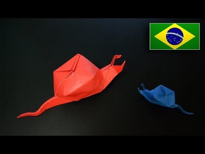 Origami: Caracol Inflável - Instruções em Português PT-BR