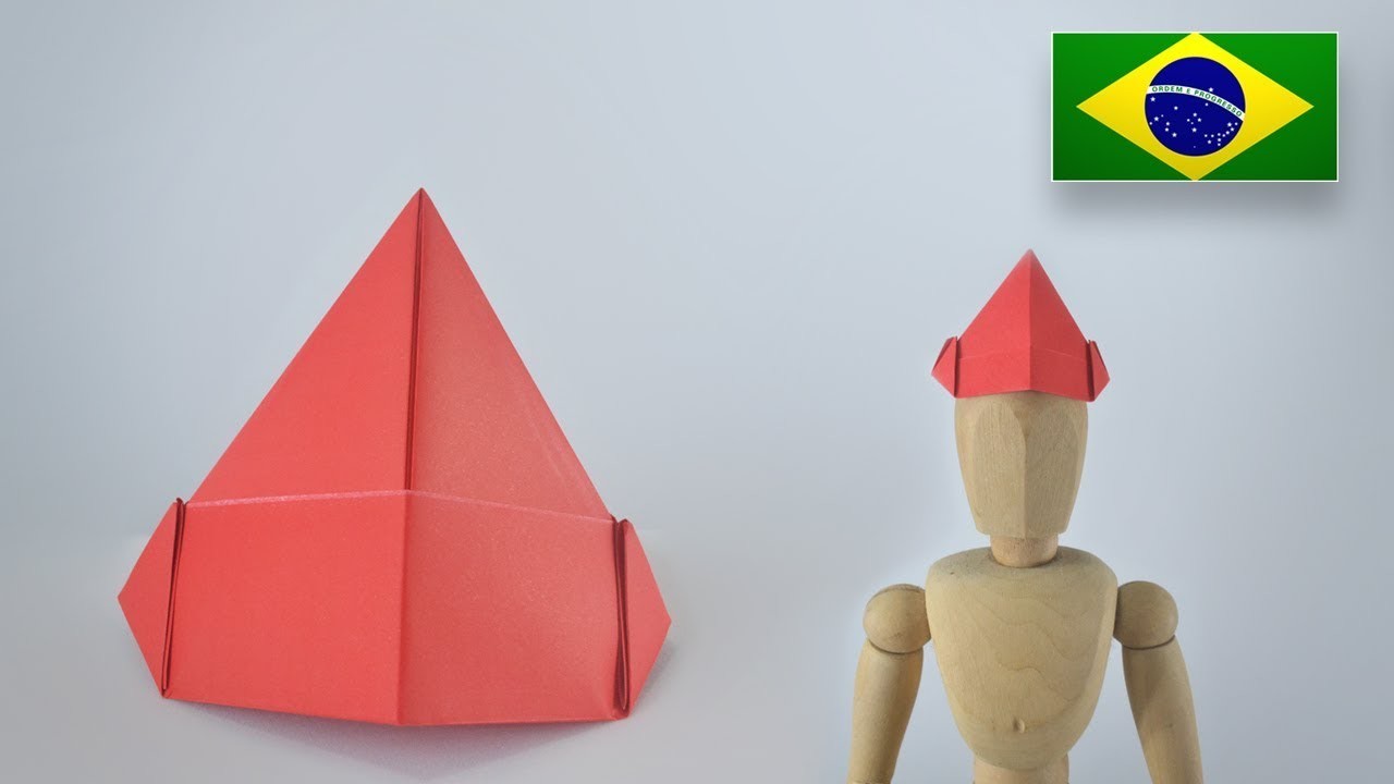 Origami: Chapéu de Festa - Instruções em Português BR
